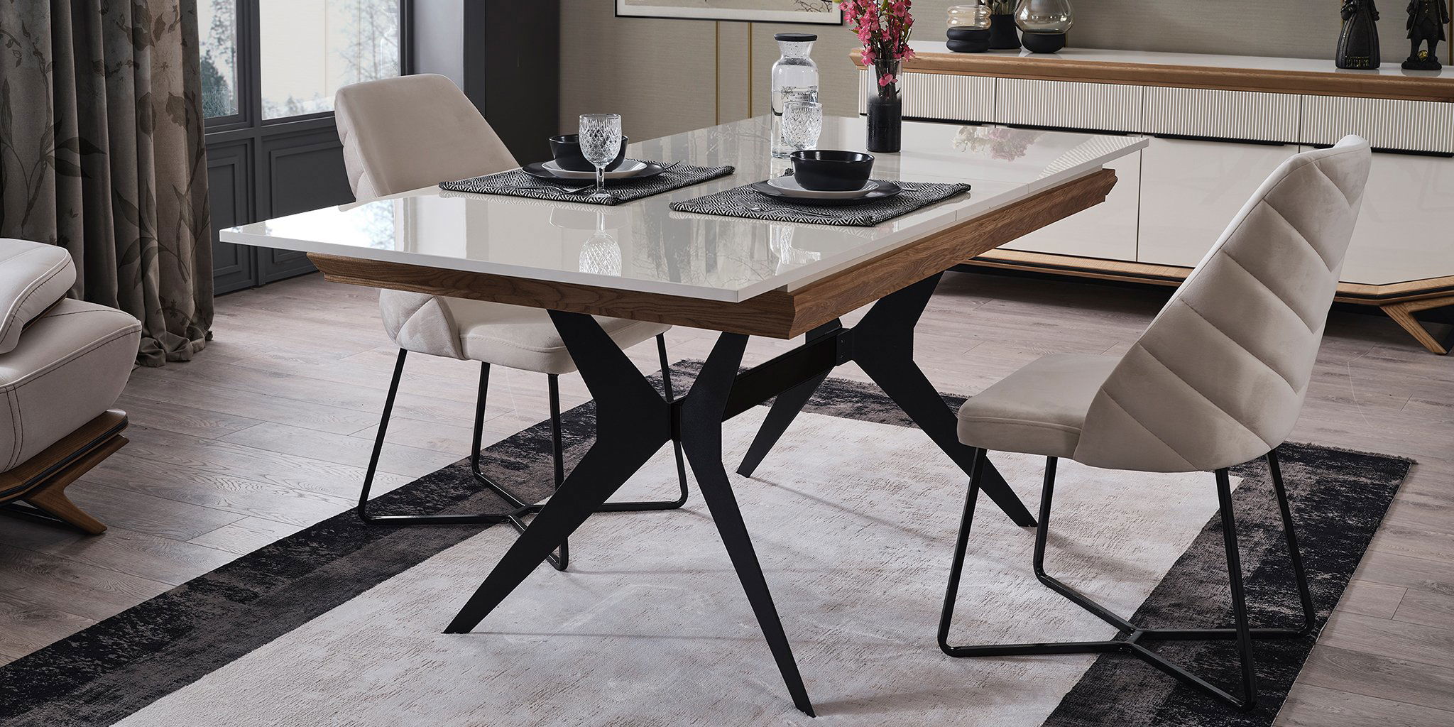 Elize Ahşap Yemek Odası Takımı